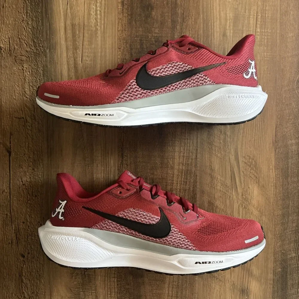 Nike Pegasus 41 Alabama Crimson Tide Red White Men Size 9.5 Shoes IB3264-600